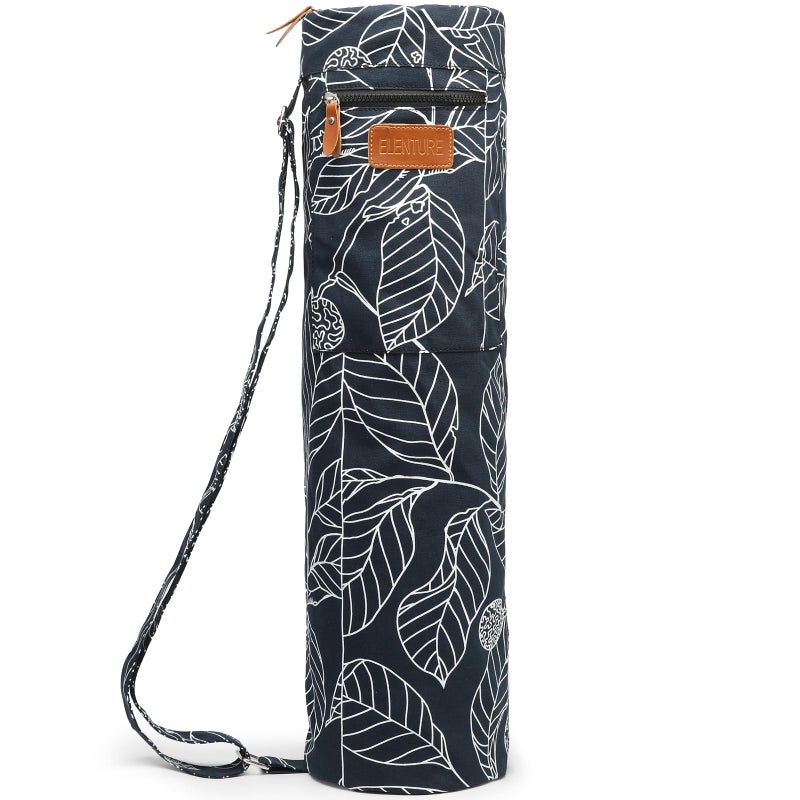 ELENTURE Canvas Yoga Mat Bag with Adjustable Strap & Pockets, Full-Zip Travel Gym Tote for Women & Men, Fits 1/4" & 1/3" Thick Mats, Lightweight Carrier for Yoga, Workout, Outdoor Use - Image 1